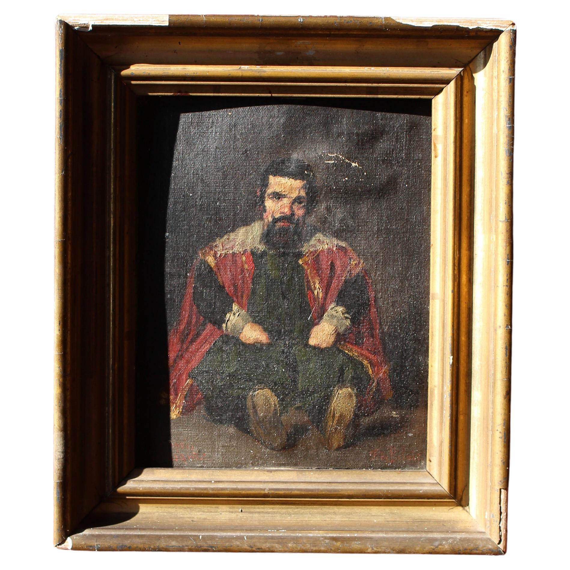 1869 Según Diego Velázquez Retrato de Sebastián De Morra Bufón Enano