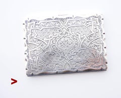 1869 British MO Cigarette case box solid 925 Silver / 73 gr