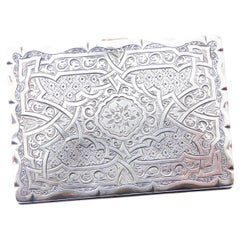 1869 British MO Cigarette case box solid 925 Silver / 73 gr