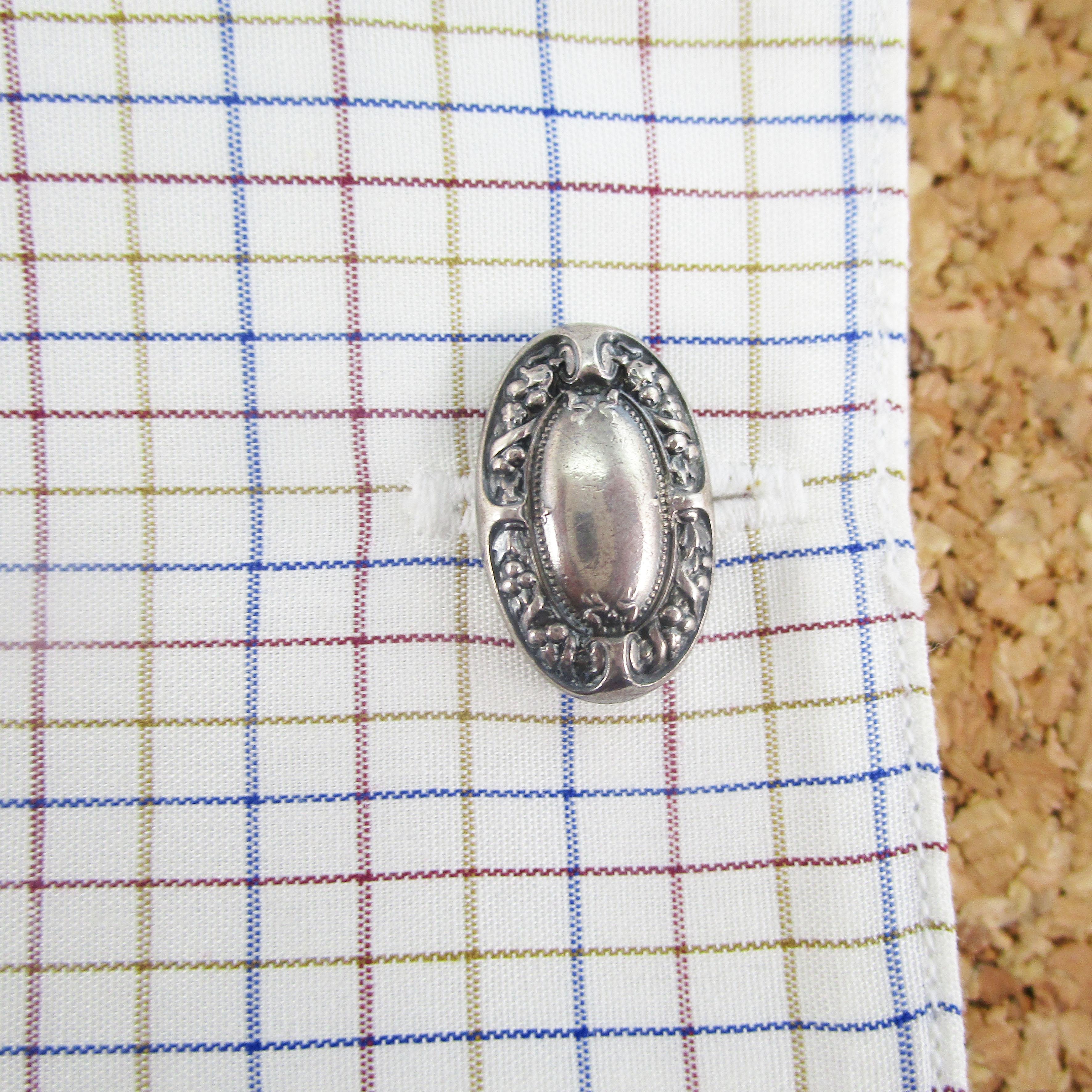 Women's or Men's 1869 Gorham Sterling Silver Cufflinks For Sale