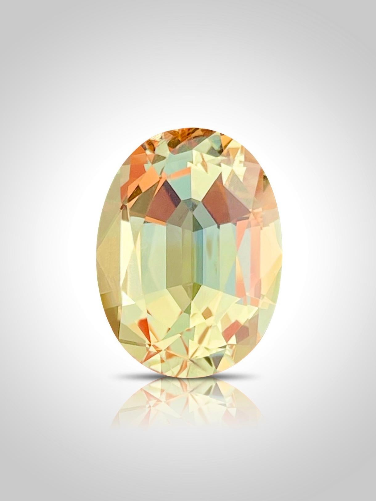 Oval Cut 18.69Ct Beautiful yellow beryl with neon brilliant color Perfect Luster For Sale