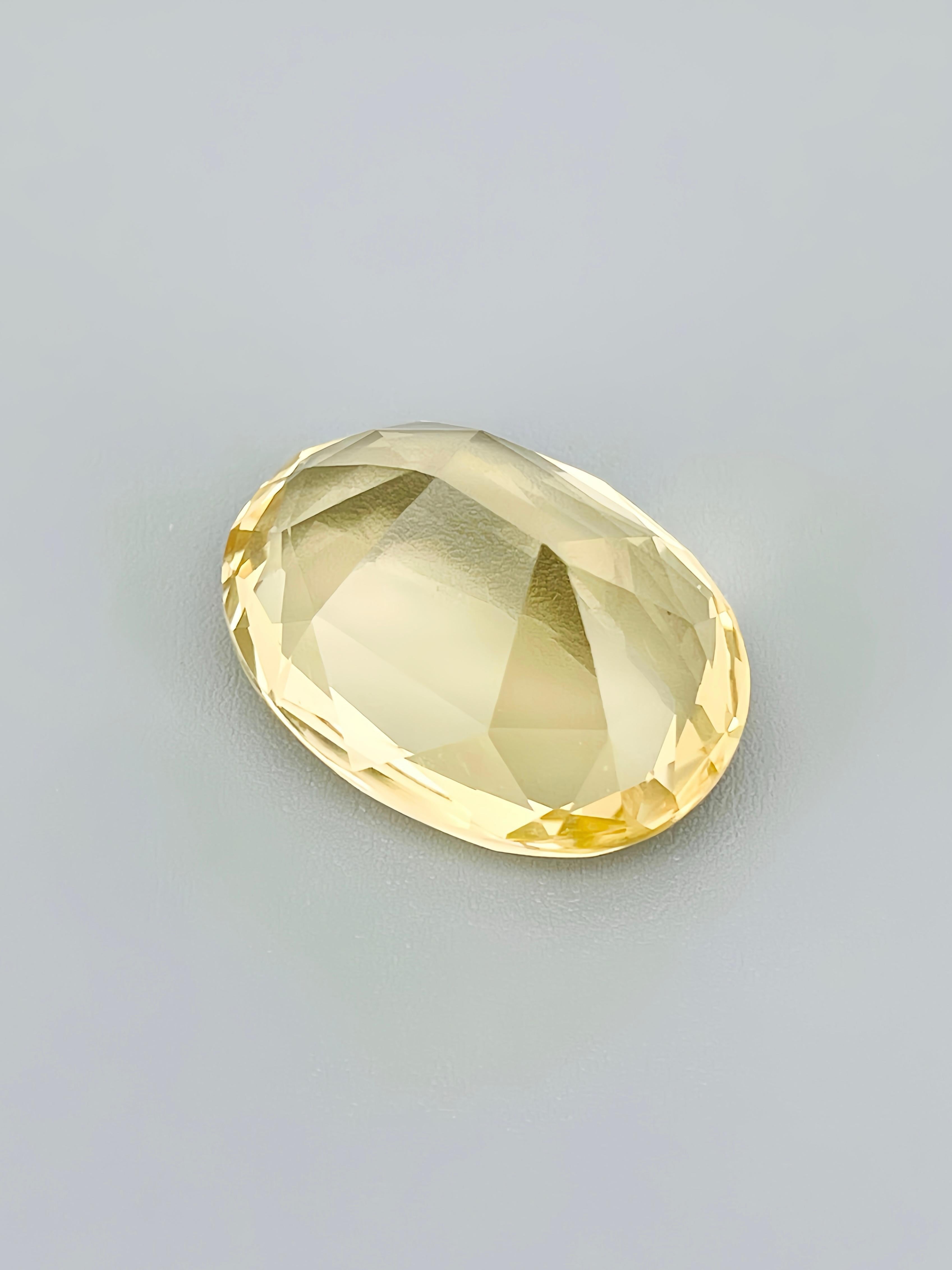 Women's or Men's 18.69Ct Beautiful yellow beryl with neon brilliant color Perfect Luster For Sale