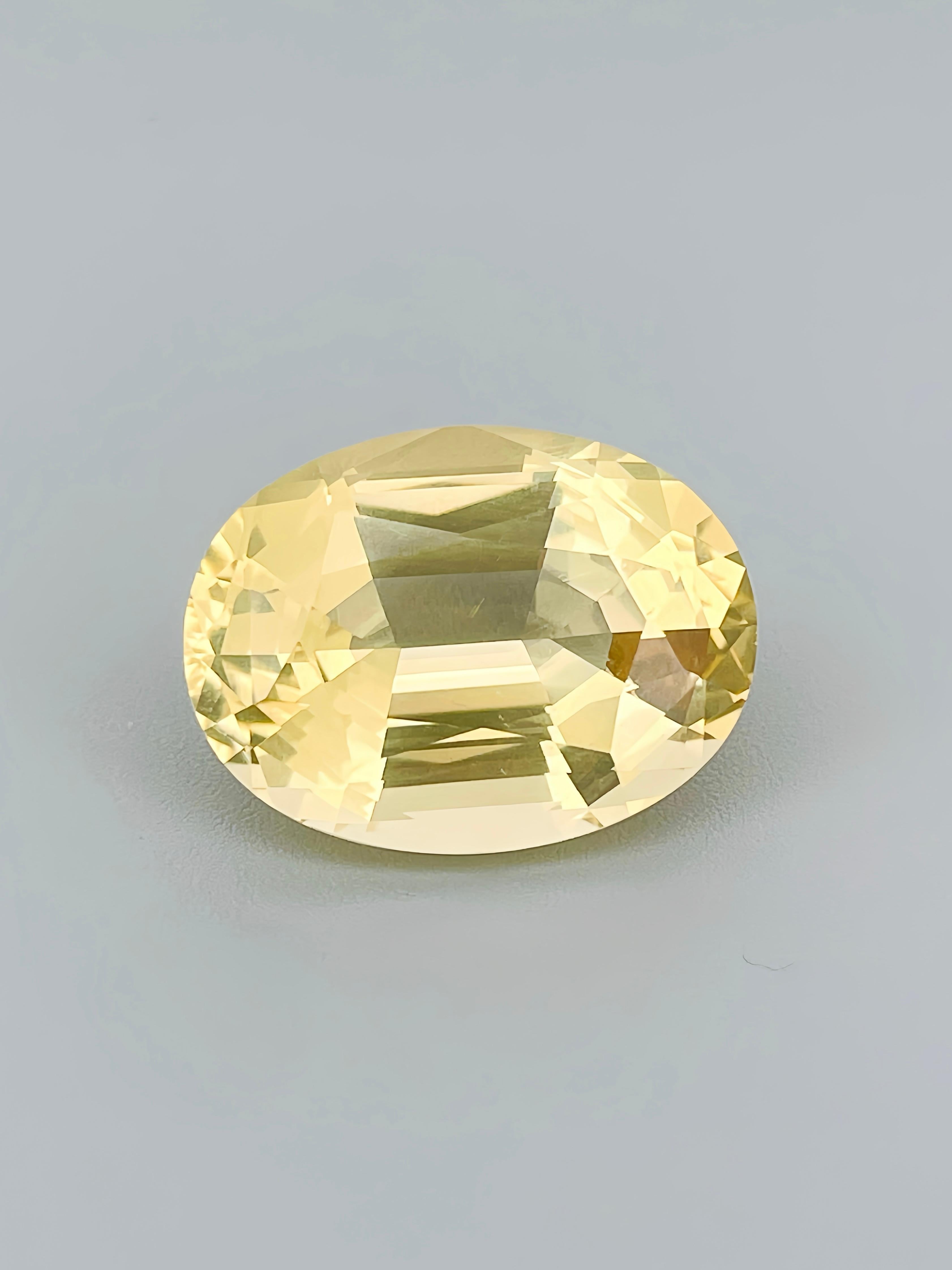 18.69Ct Beautiful yellow beryl with neon brilliant color Perfect Luster For Sale 1