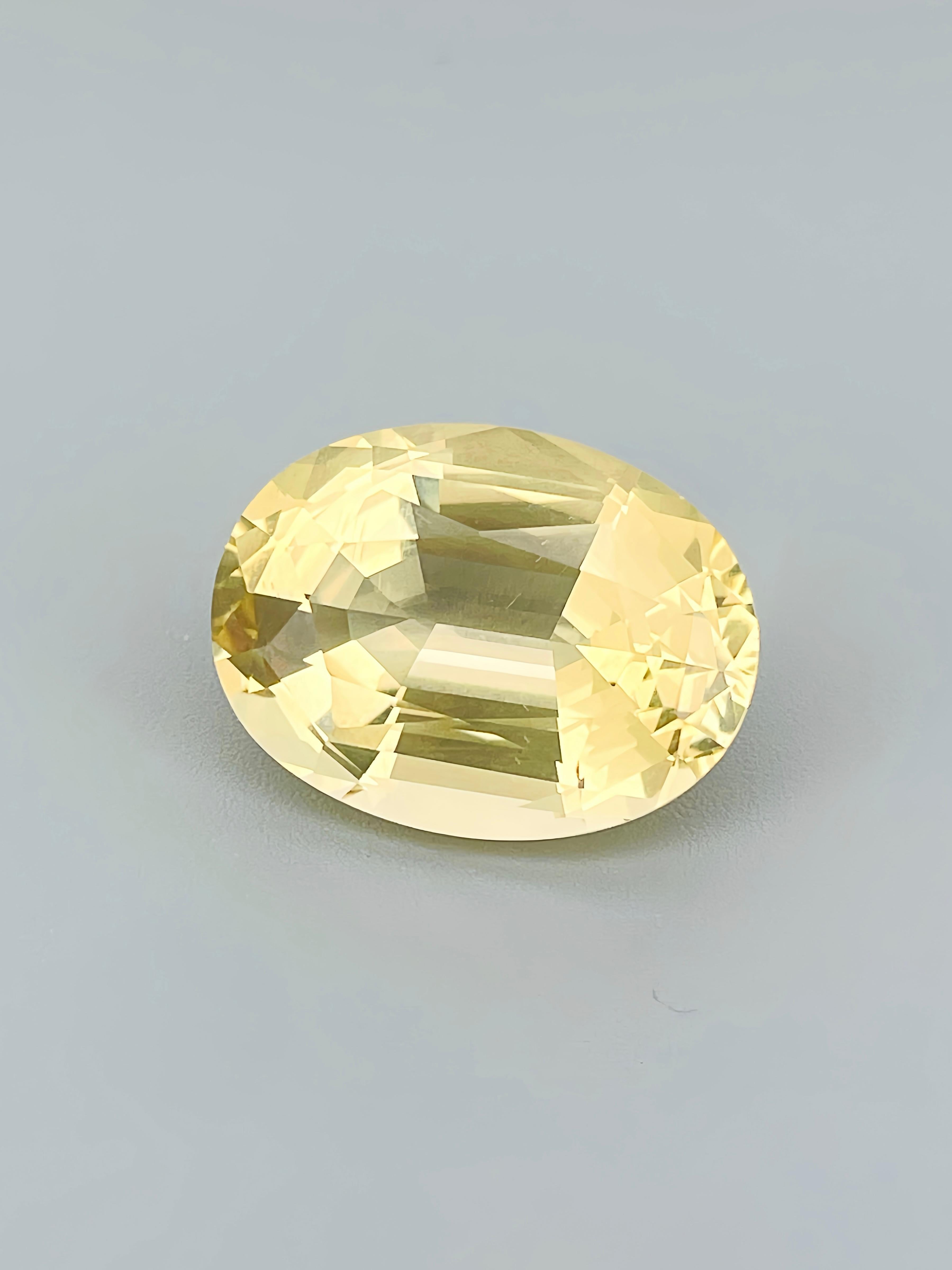 18.69Ct Beautiful yellow beryl with neon brilliant color Perfect Luster For Sale 2