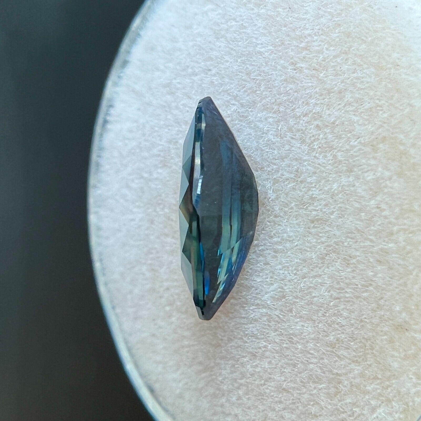 Trillion Cut 1.86ct Bi Colour Fine Blue Green Rare Sapphire Trillion Loose Gem For Sale