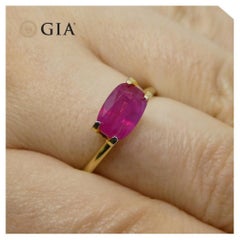 1,86 Karat Kissen lila roter Rubin GIA zertifiziert Vietnam unerhitzt