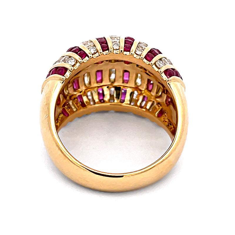 1.86ct Diamond 2.67ct Ruby Gold Ring In Good Condition For Sale In New York, NY