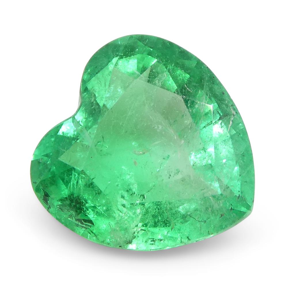 1.86ct Heart Green Emerald from Colombia For Sale 5