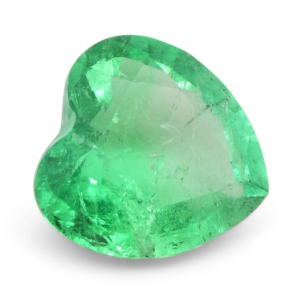 1.86ct Heart Green Emerald from Colombia For Sale 10