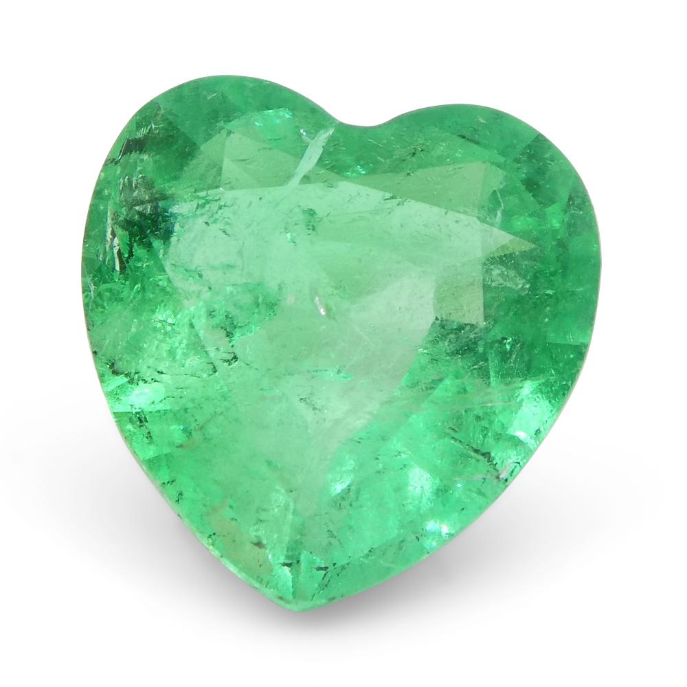 1.86ct Heart Green Emerald from Colombia For Sale 2