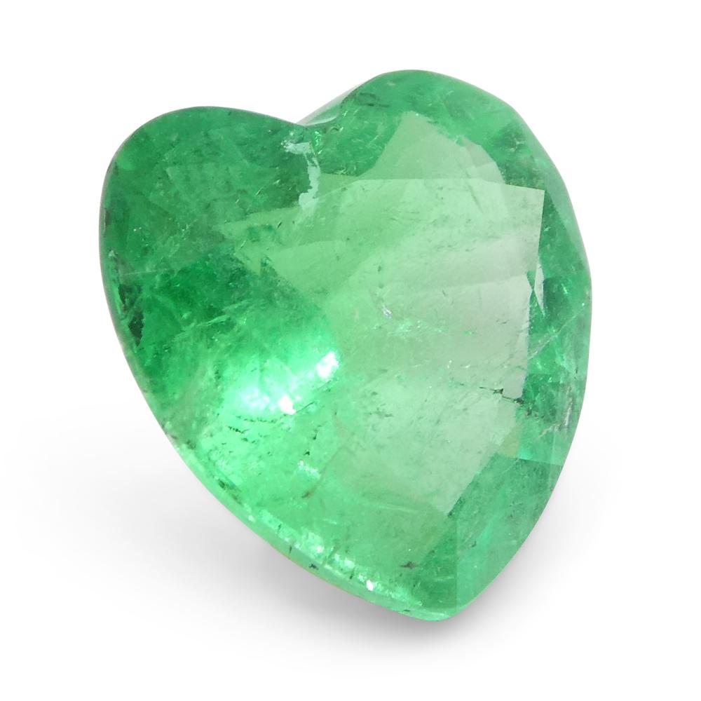 1.86ct Heart Green Emerald from Colombia For Sale 3