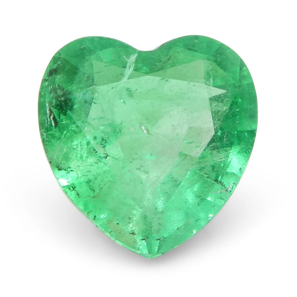 1.86ct Heart Green Emerald from Colombia For Sale 4