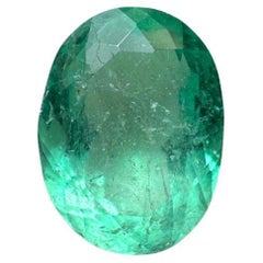 1.86ct Medium Light Green Natural Colombian Emerald - Oval Cut May Birthstone