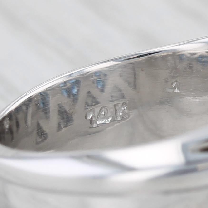 Anello con diamante bianco e zaffiro blu da 1,86 ctw in oro bianco 14k misura 6,75-7 in vendita 1