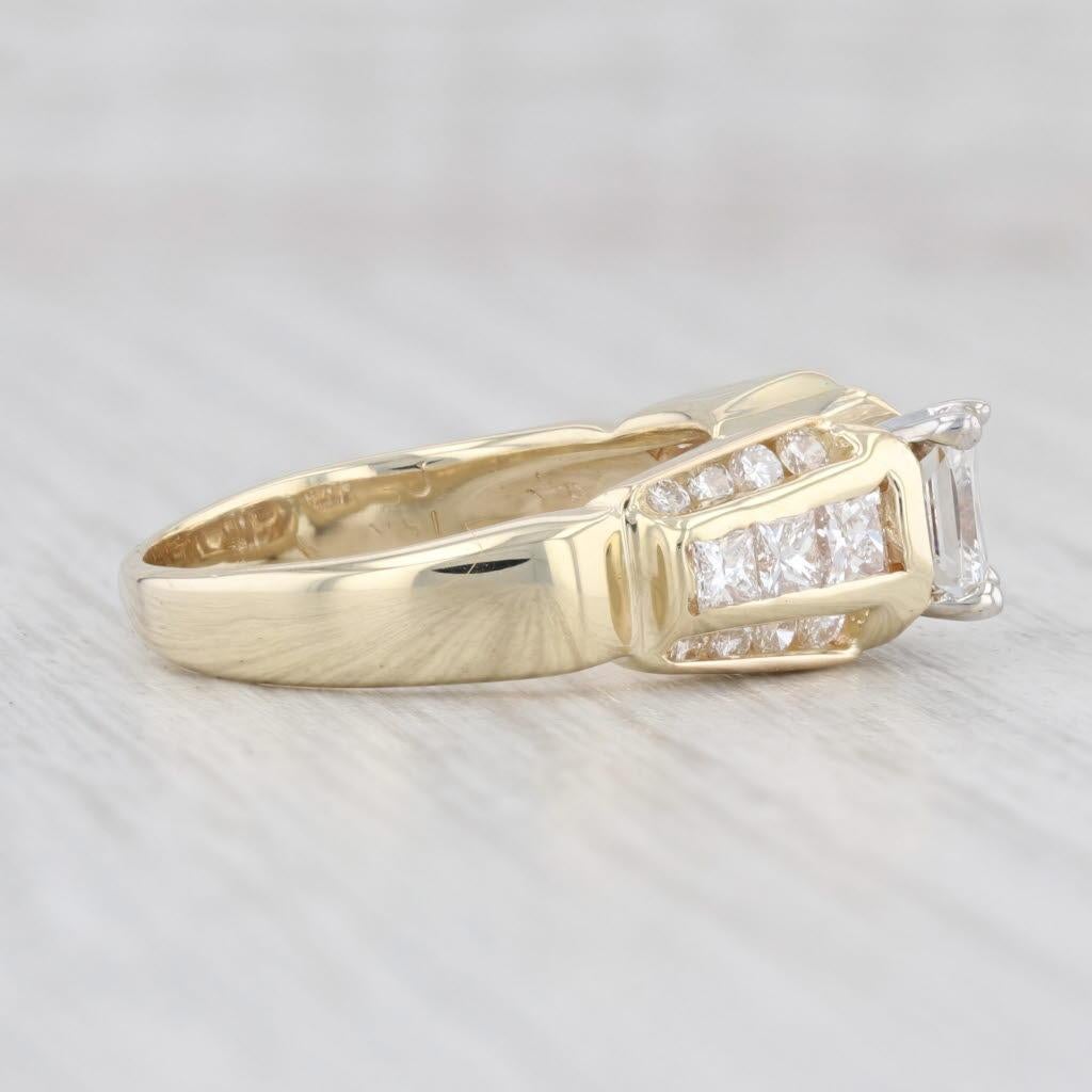 Princess Cut 1.86ctw Diamond Engagement Ring 14k Yellow Gold Size 7 Princess Cathedral