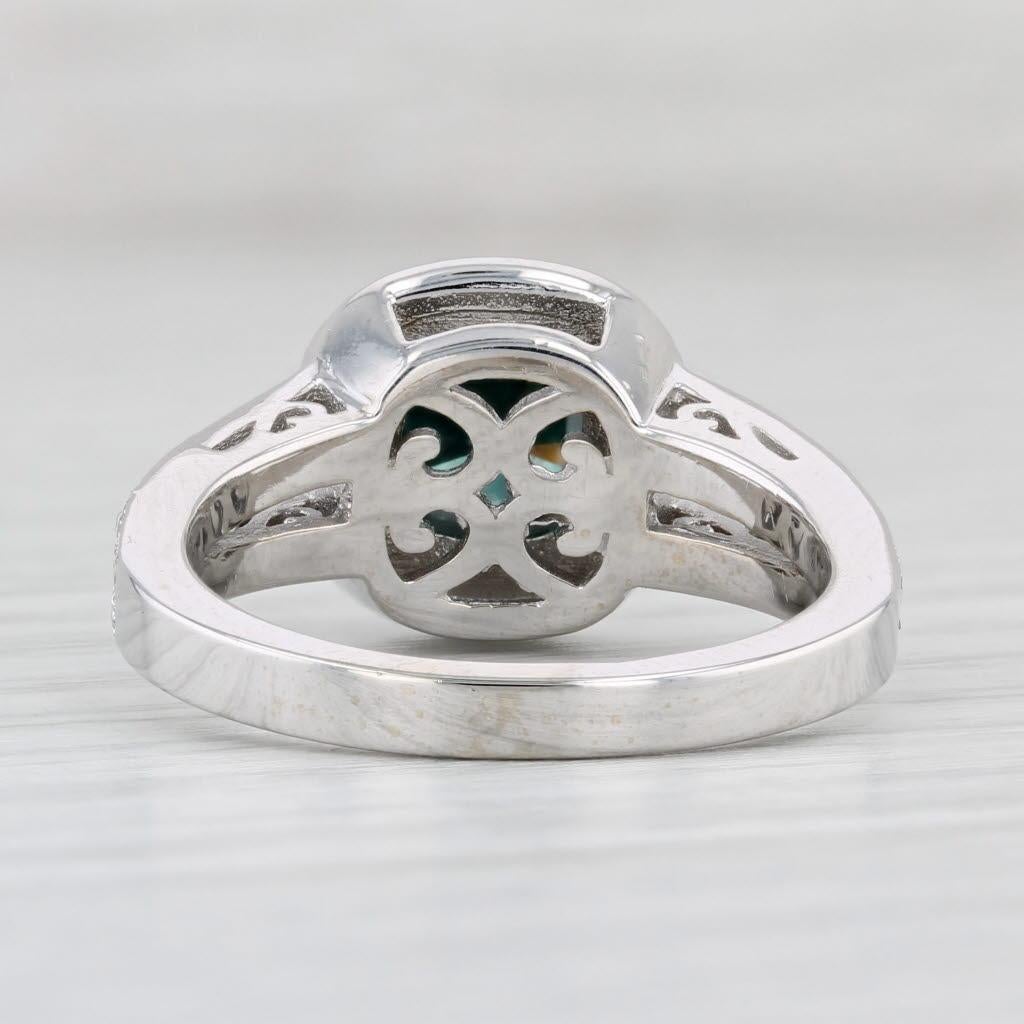 Anello di fidanzamento con diamante tondo aureola da 1,86 ct. in oro bianco 18k, misura 7,75 IGI in vendita 1