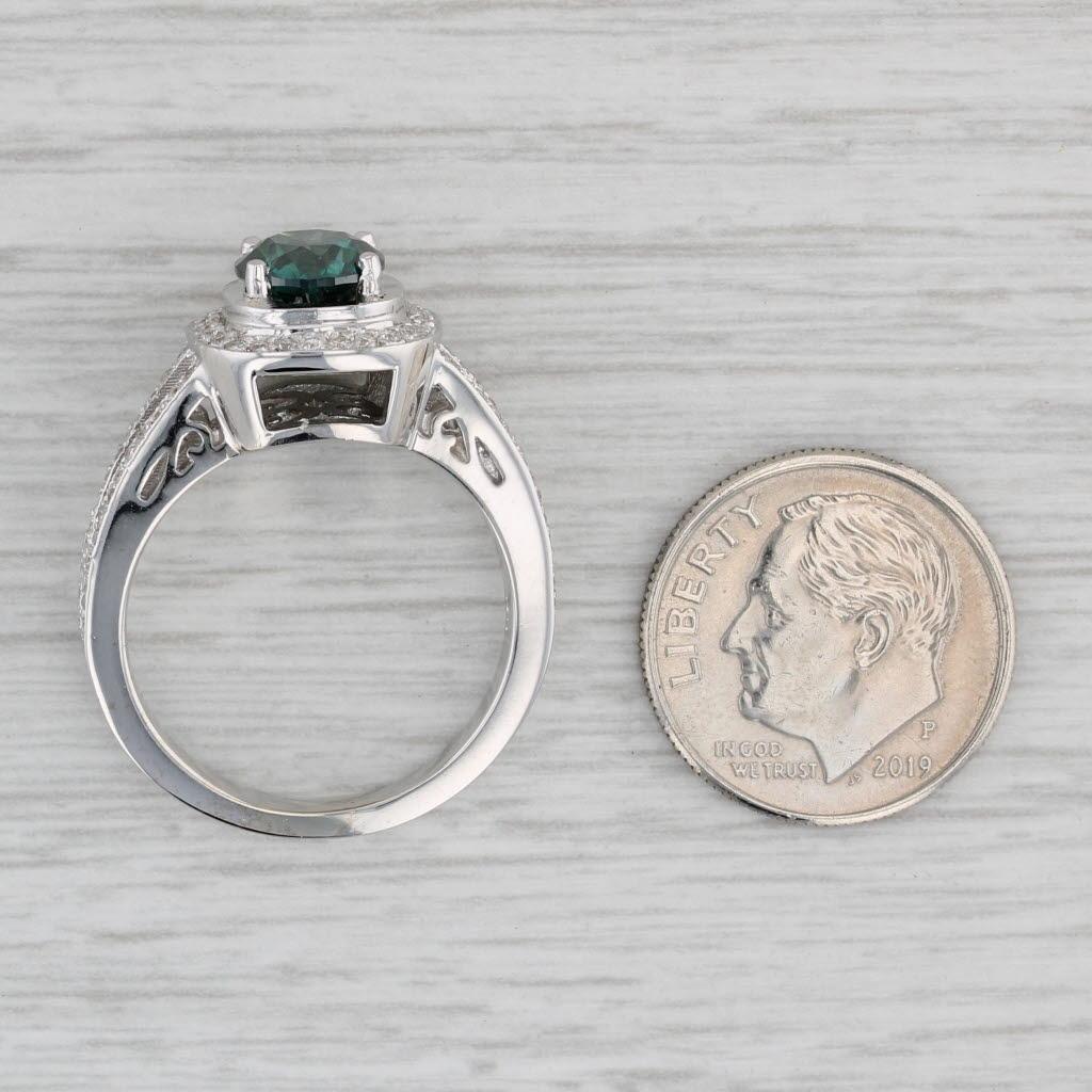 Anello di fidanzamento con diamante tondo aureola da 1,86 ct. in oro bianco 18k, misura 7,75 IGI in vendita 3