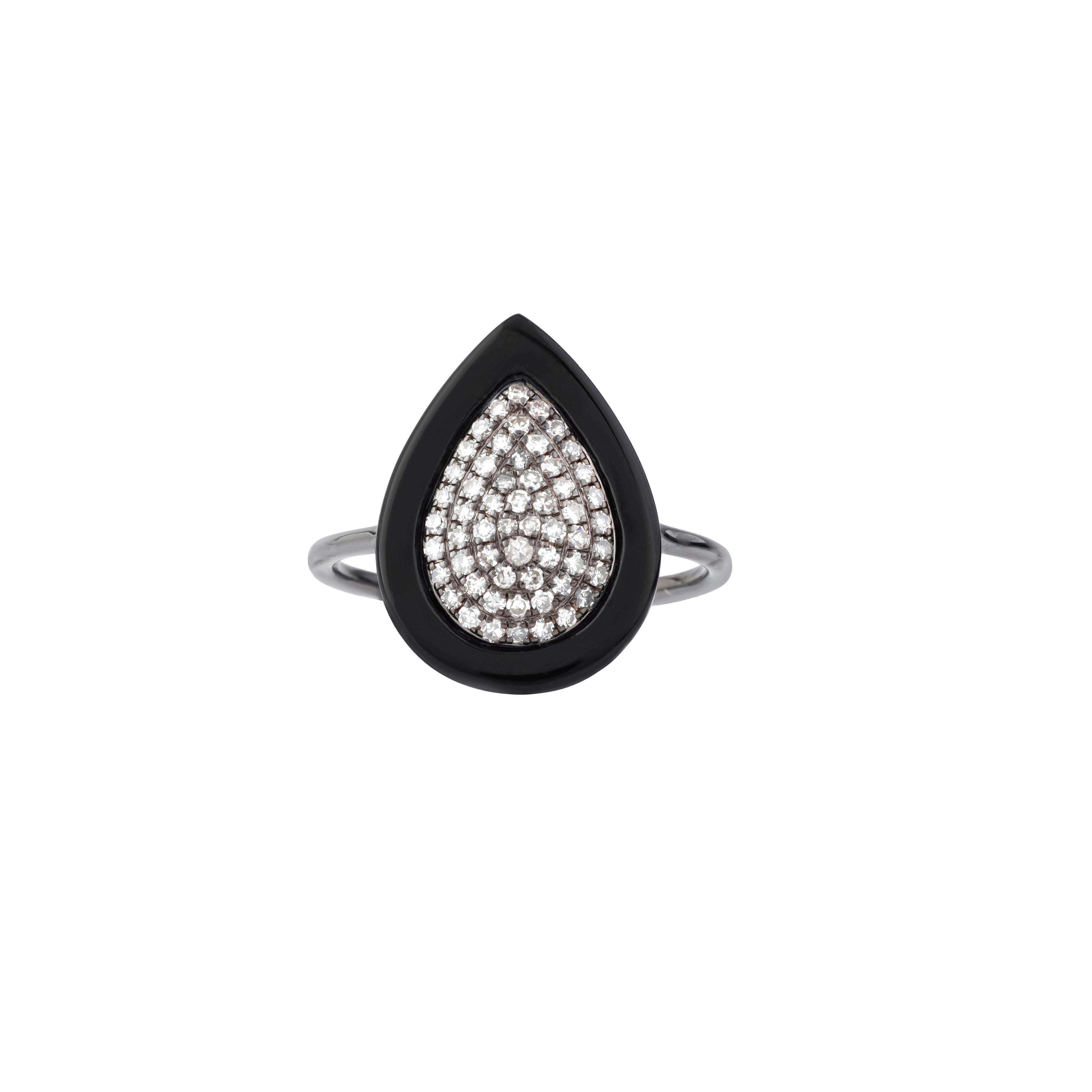 Modern 1.87 Carat Diamond and Black Onyx Fashion Ring For Sale
