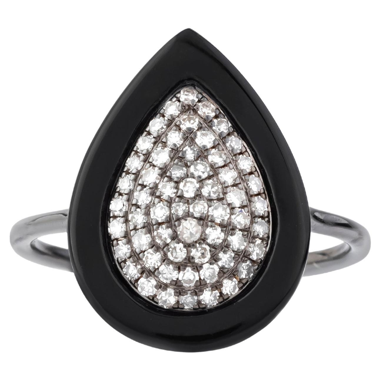 1.87 Carat Diamond and Black Onyx Fashion Ring