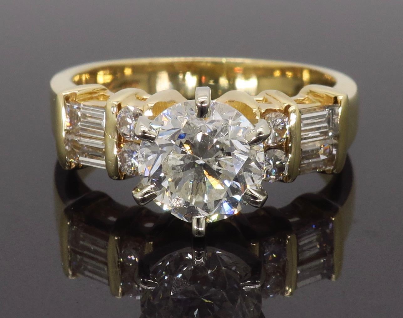 Round Cut 1.87 Carat Diamond Engagement Ring