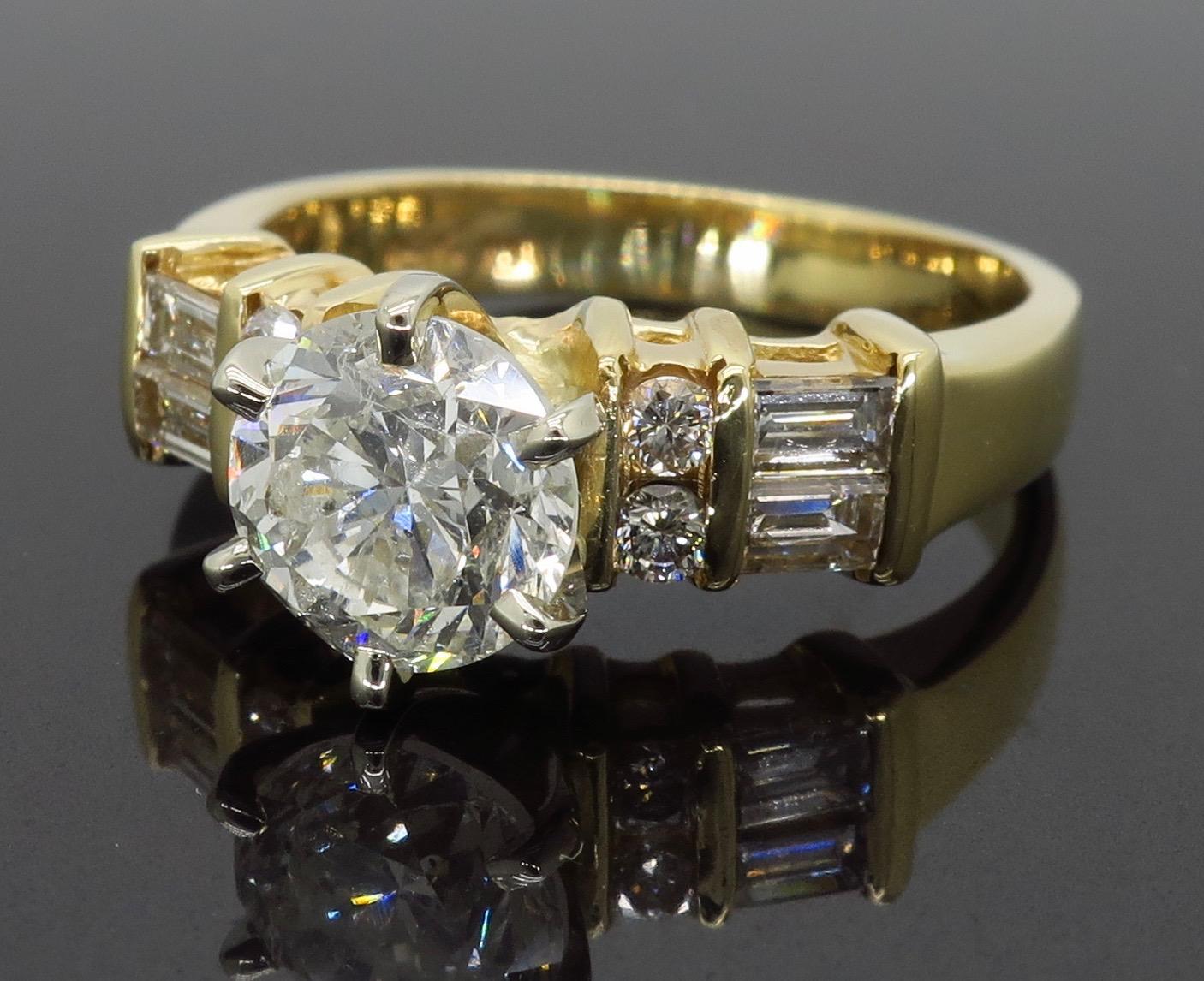 1.87 Carat Diamond Engagement Ring In Excellent Condition In Webster, NY
