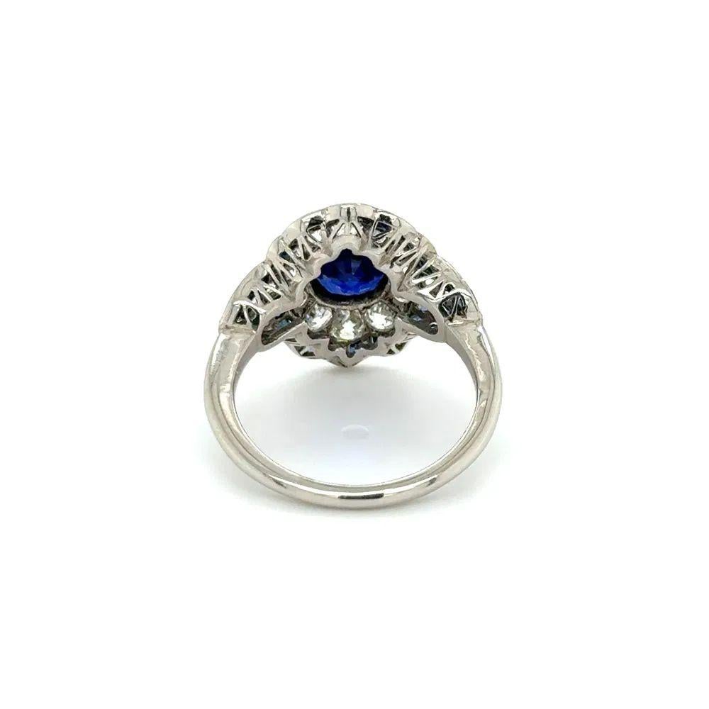 1.87 Karat GIA zertifizierter Ceylon Saphir und Diamant Platin Statement-Ring im Zustand „Hervorragend“ im Angebot in Montreal, QC