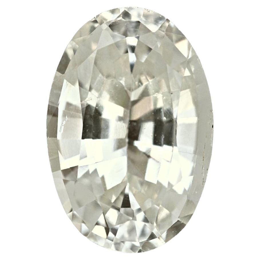 2.09 Carat Oval Cut Light Champagne Color Natural Sapphire Loose Gemstone For Sale