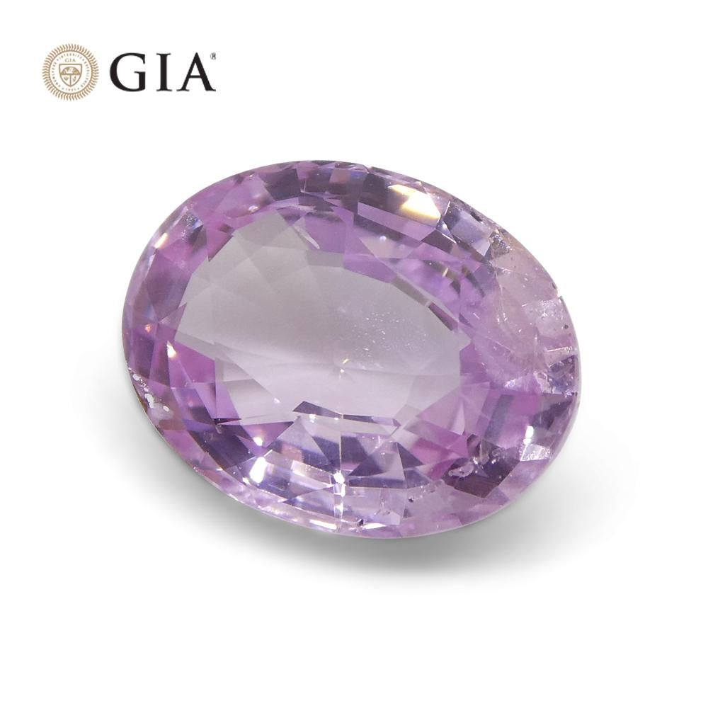 1.87 Carat Pastel Pink Sapphire Oval GIA Certified Sri Lanka For Sale 5