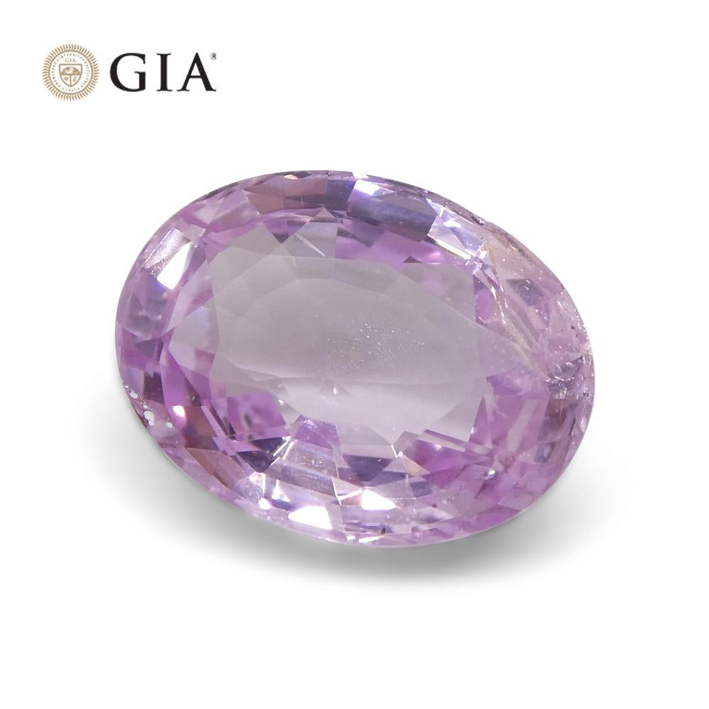 1.87 Carat Pastel Pink Sapphire Oval GIA Certified Sri Lanka For Sale 8