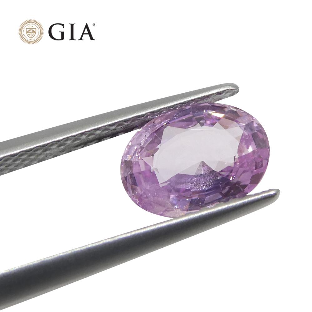 1,87 Karat Pastellrosa Saphir Oval GIA zertifiziert Sri Lanka im Angebot 1