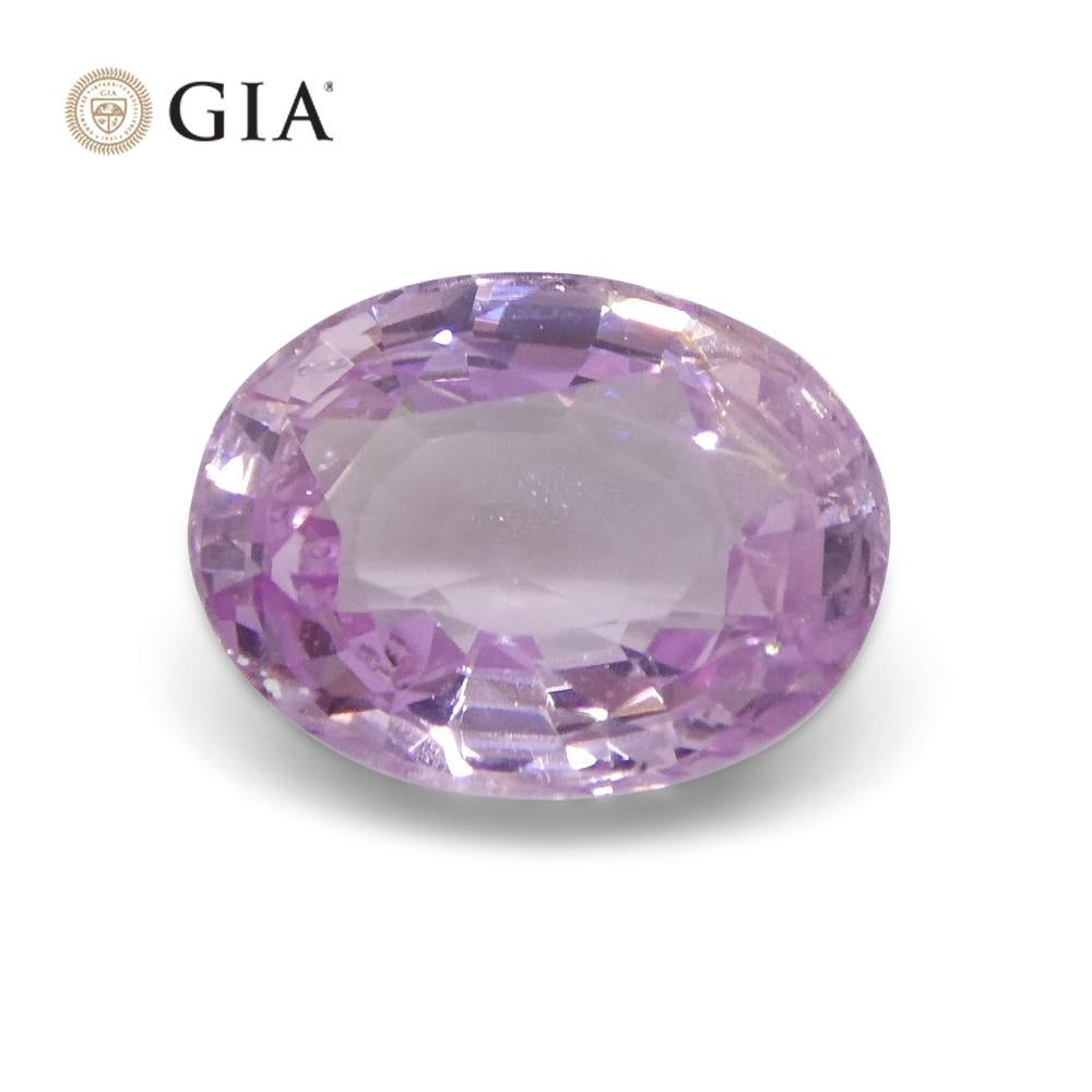 1.87 Carat Pastel Pink Sapphire Oval GIA Certified Sri Lanka For Sale 2