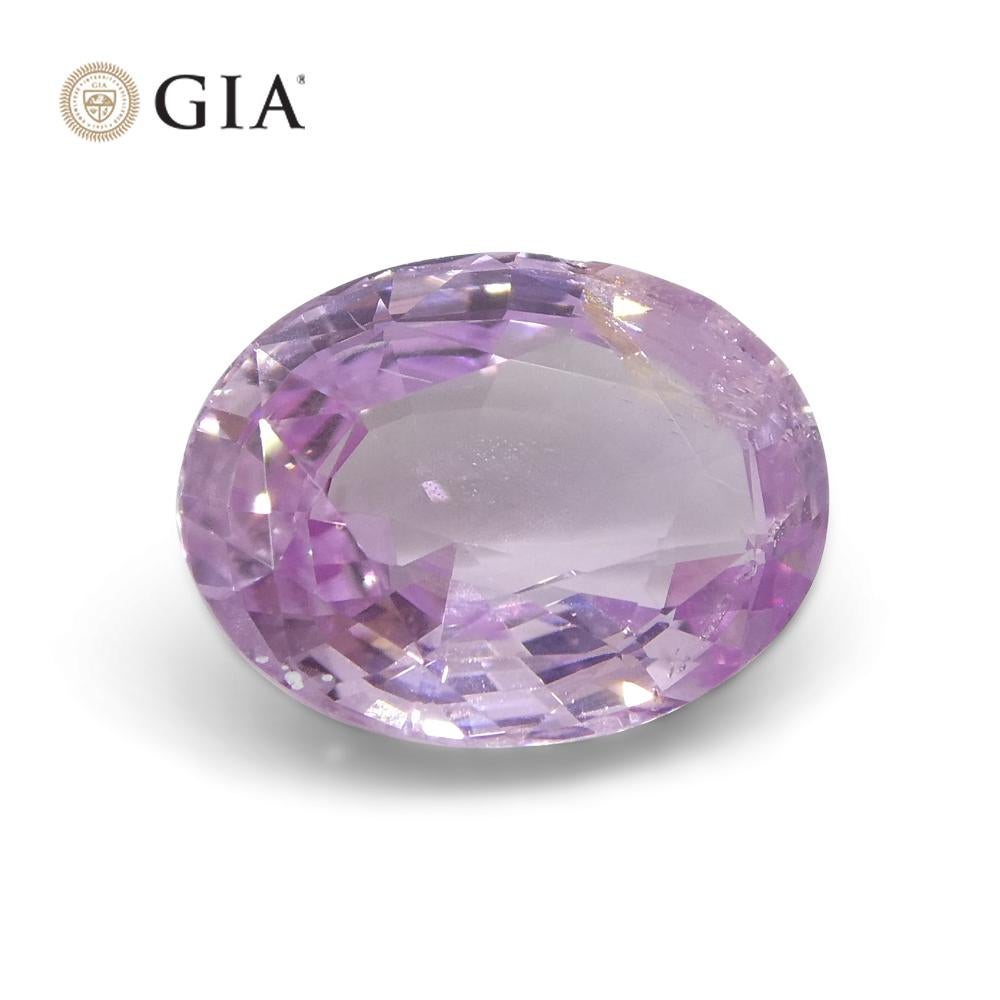 1.87 Carat Pastel Pink Sapphire Oval GIA Certified Sri Lanka For Sale 3