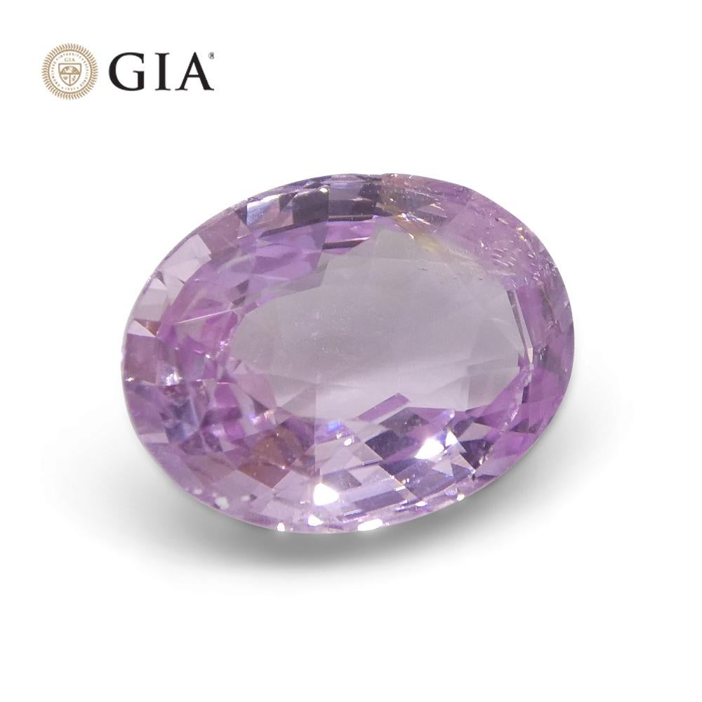 1.87 Carat Pastel Pink Sapphire Oval GIA Certified Sri Lanka For Sale 4