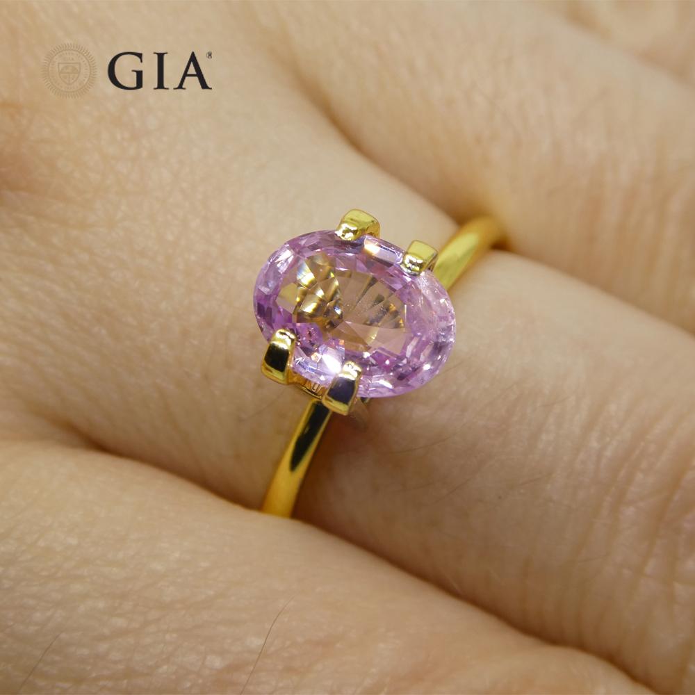 1.87 Carat Pastel Pink Sapphire Oval GIA Certified Sri Lanka For Sale