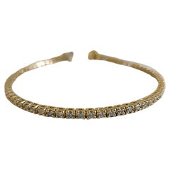 1,87 quilates Diamante talla brillante redondo Brazalete de tenis Oro amarillo de 14 quilates