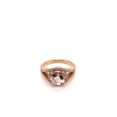 Sunita Nahata Morganite 1.87ct. Fancy Ring in 18KRG with Diamond.