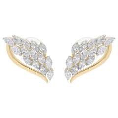 1,87 Karat SI/H Marquise-Diamant-Ohrringe 18 Karat Weiß-Gelbgold-Schmuck