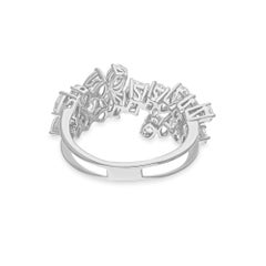 1.87 Carat SI/H Multi Shape Diamond Ring 14 Karat White Gold Handmade Jewelry