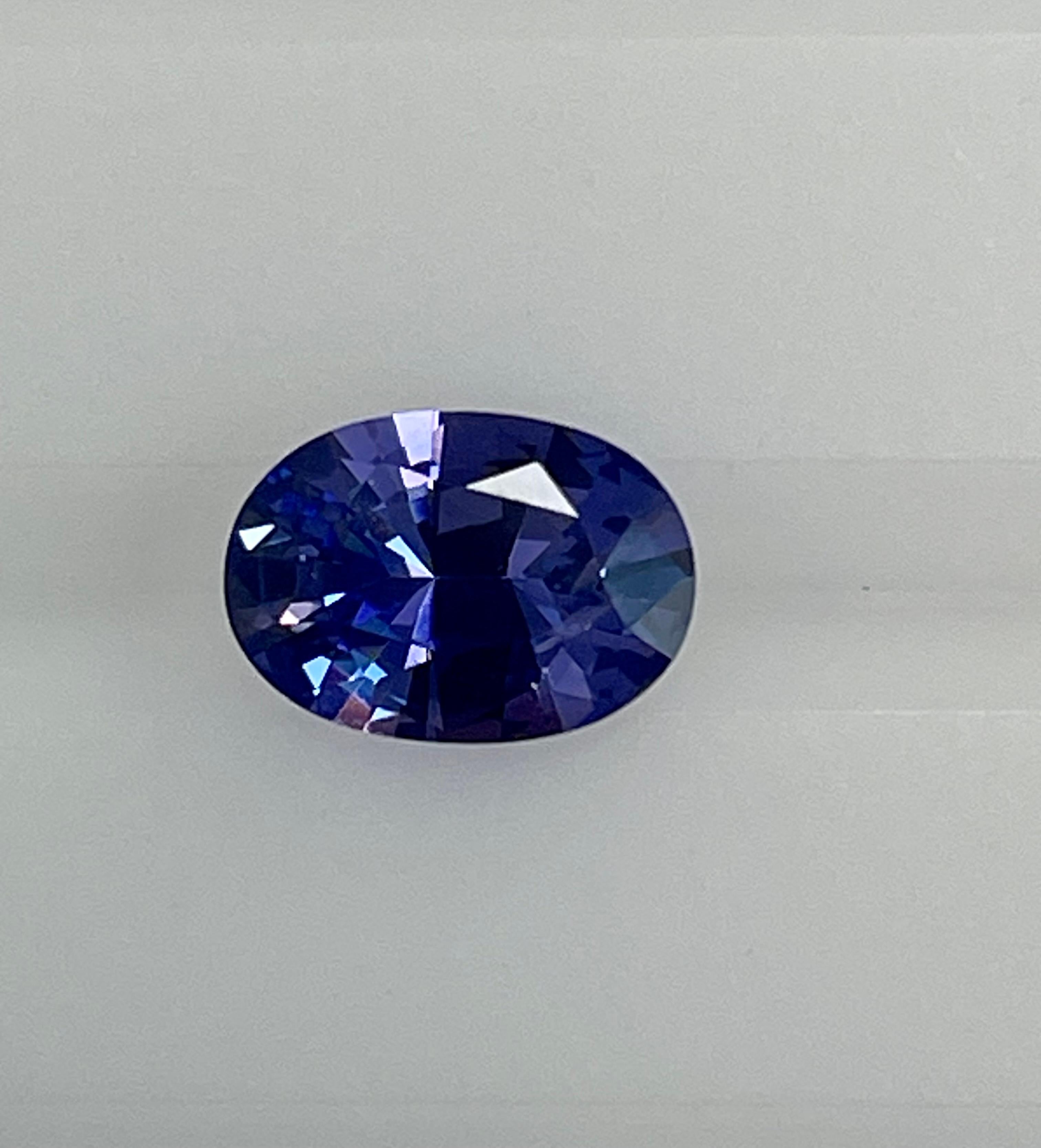 This 1.87 Ct Oval purple sapphire is one of the Varieties of colors in Sapphires and it is Natural No Heat and certified by GiA . It is so beautiful cut that exhibits great purple color and clarity which makes it very unique and beautiful sapphire.