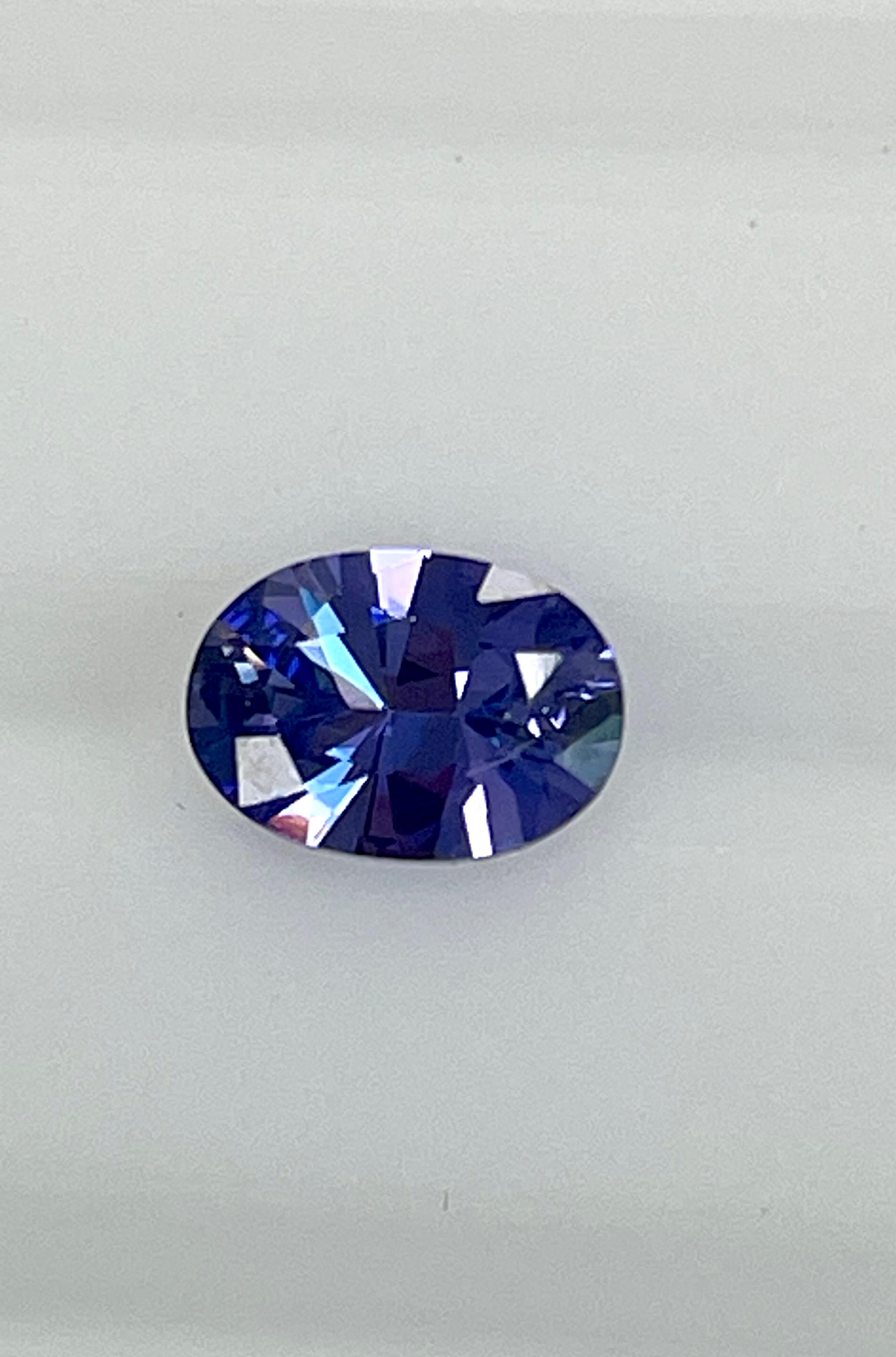 Women's 1.87 Ct Natural No Heat Oval Purple sapphire  For Sale