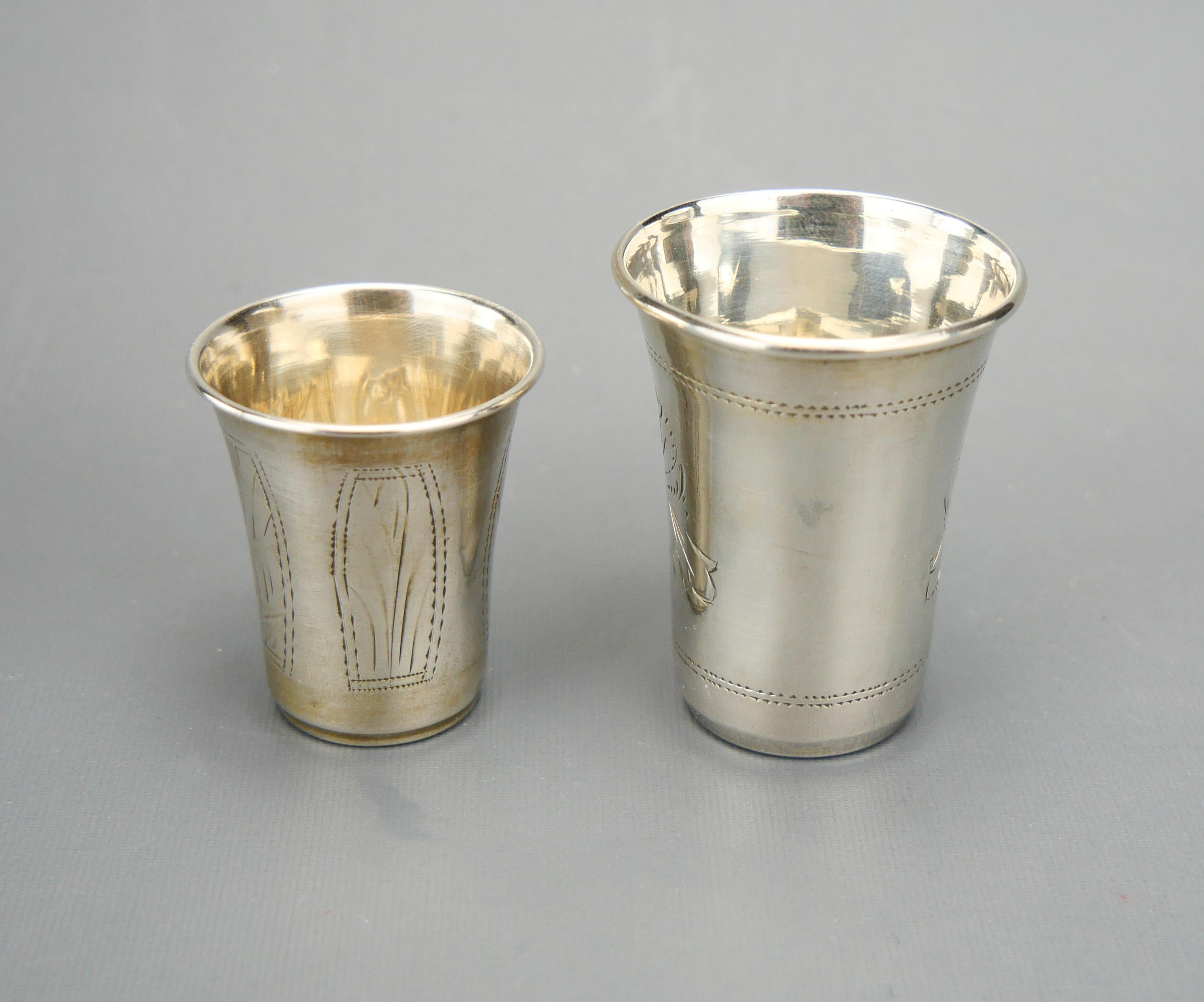 1870-1900 Quattro antichi bicchieri da vodka in argento Sterling 84/ 76 grammi in vendita 7