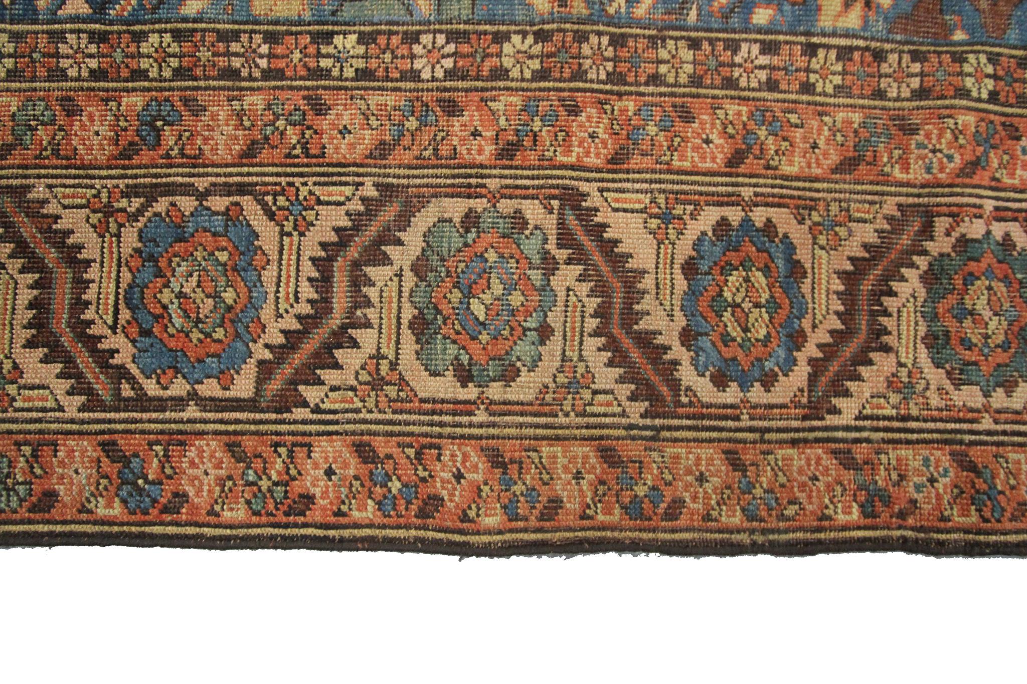 Late 19th Century 1870 Antique Serapi Rug Antique Bakhshayesh Rug Handmade Serapi For Sale