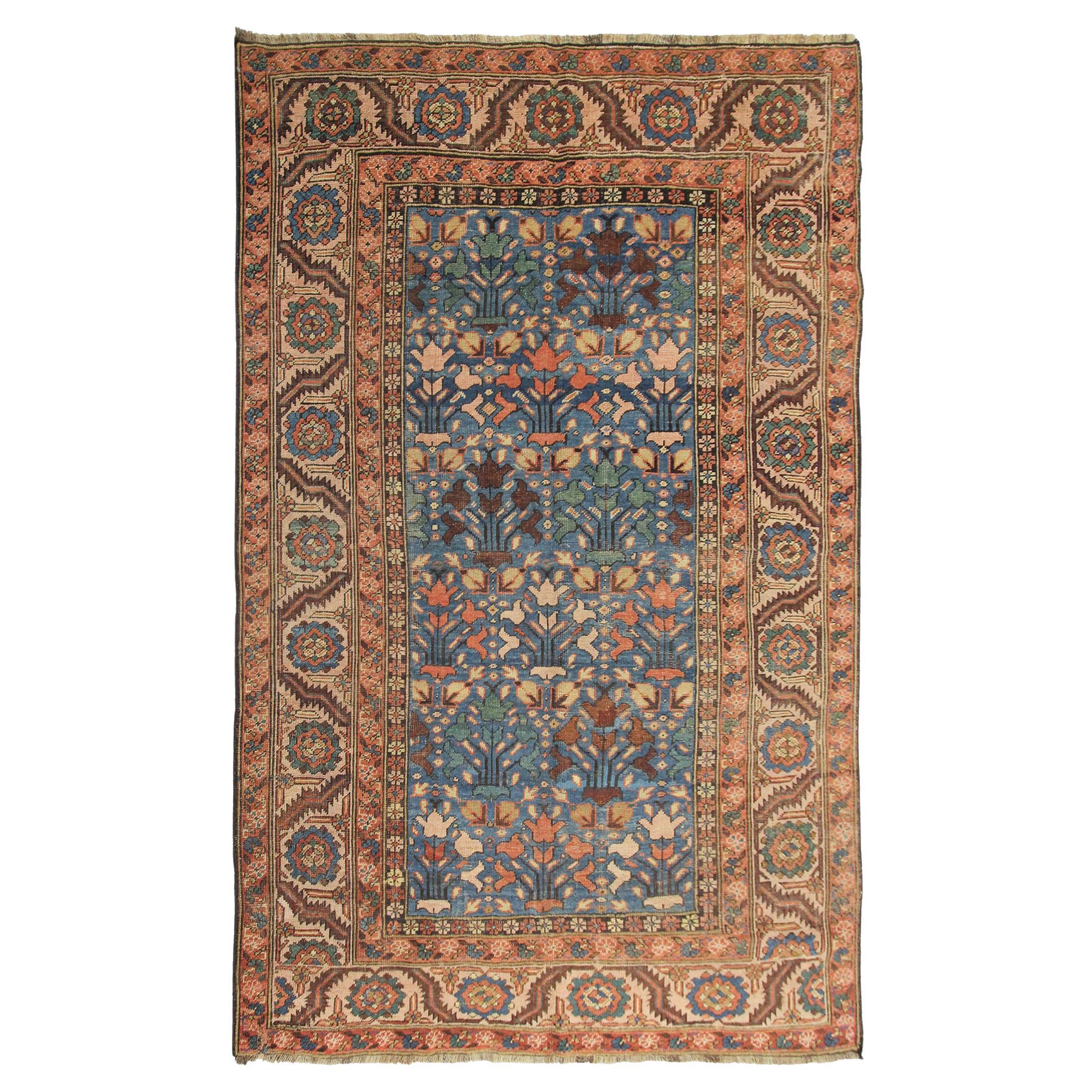 1870 Antique Serapi Rug Antique Bakhshayesh Rug Handmade Serapi 5' X 7' en vente