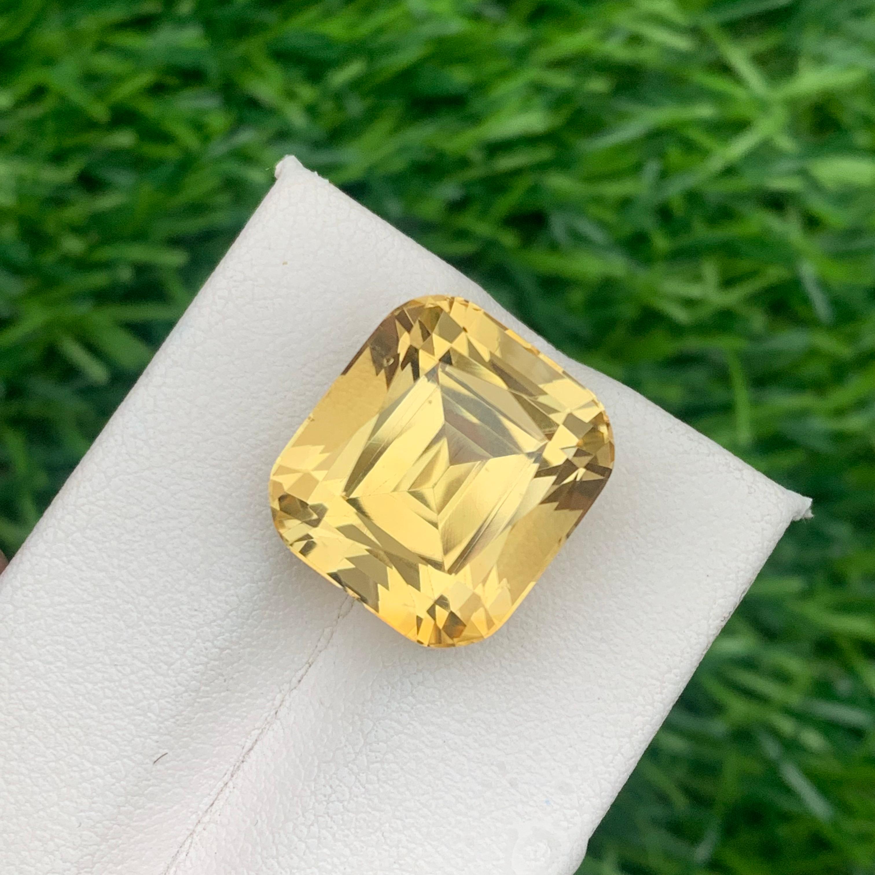 18.70 Carat Natural Loose Yellow Citrine Gemstone From Brazil Mine Cushion Cut For Sale 1