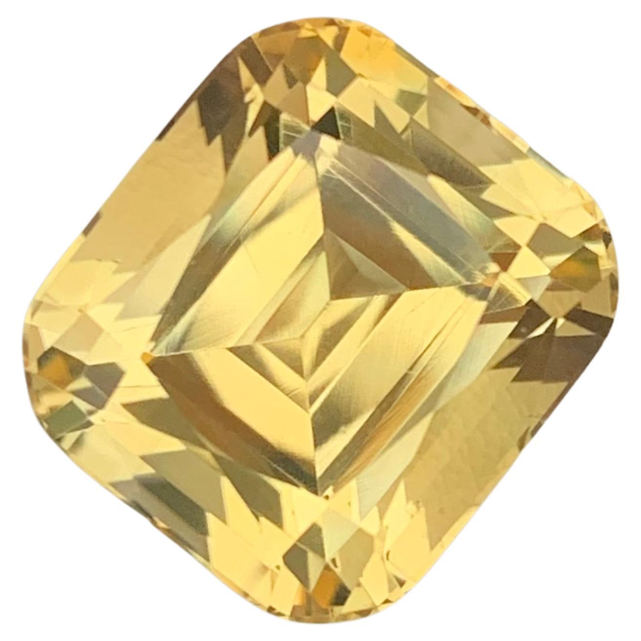 18.70 Carat Natural Loose Yellow Citrine Gemstone From Brazil Mine Cushion Cut