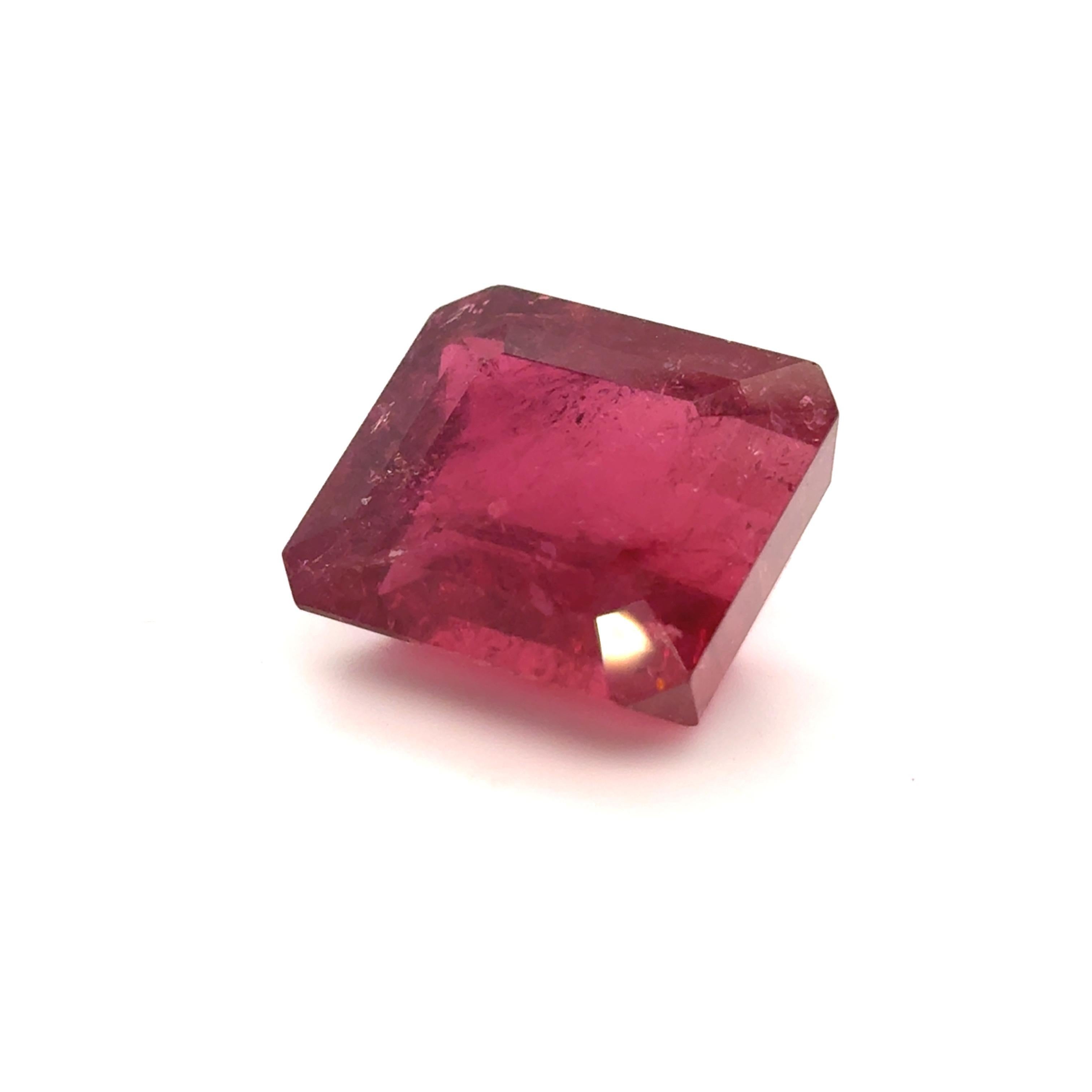 Pierre précieuse en rubellite taille octogonale 18,70 carats en vente 6