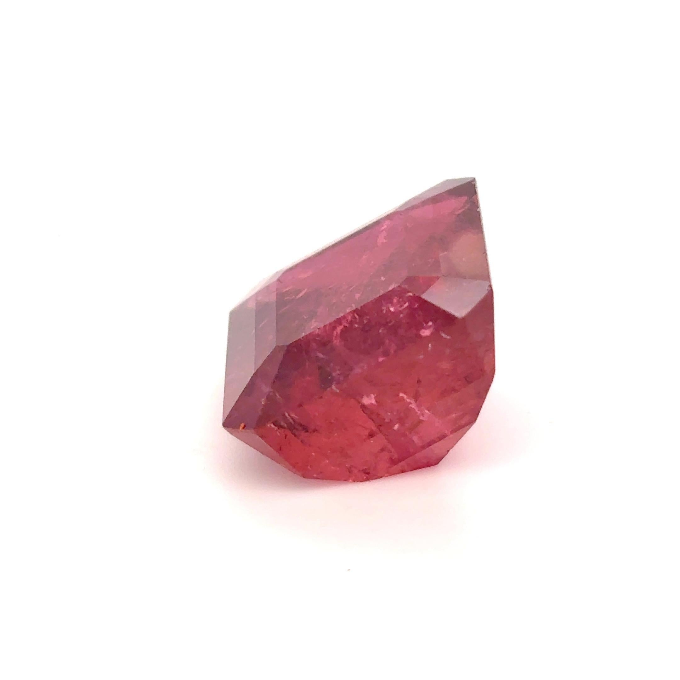 Pierre précieuse en rubellite taille octogonale 18,70 carats en vente 8