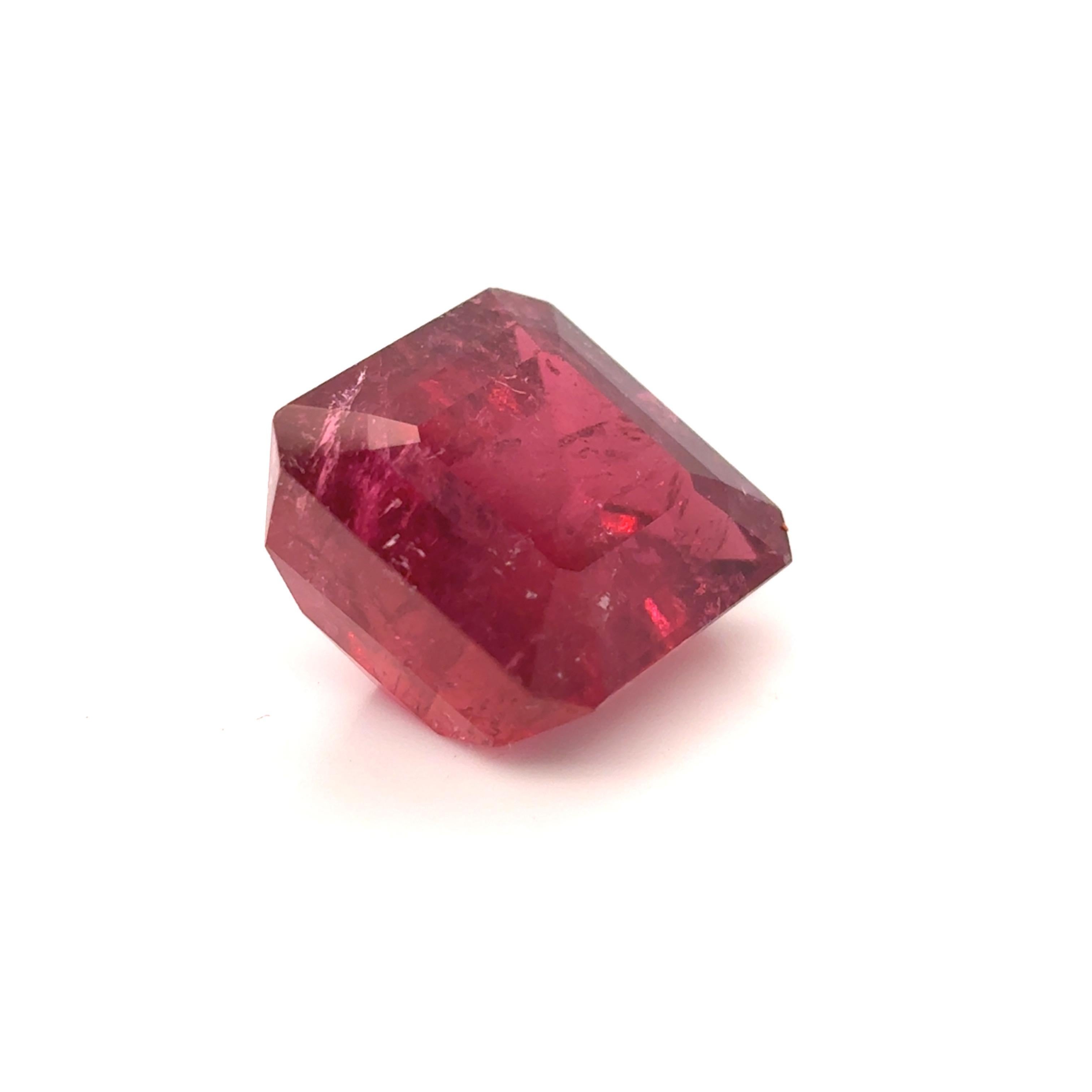Pierre précieuse en rubellite taille octogonale 18,70 carats en vente 11