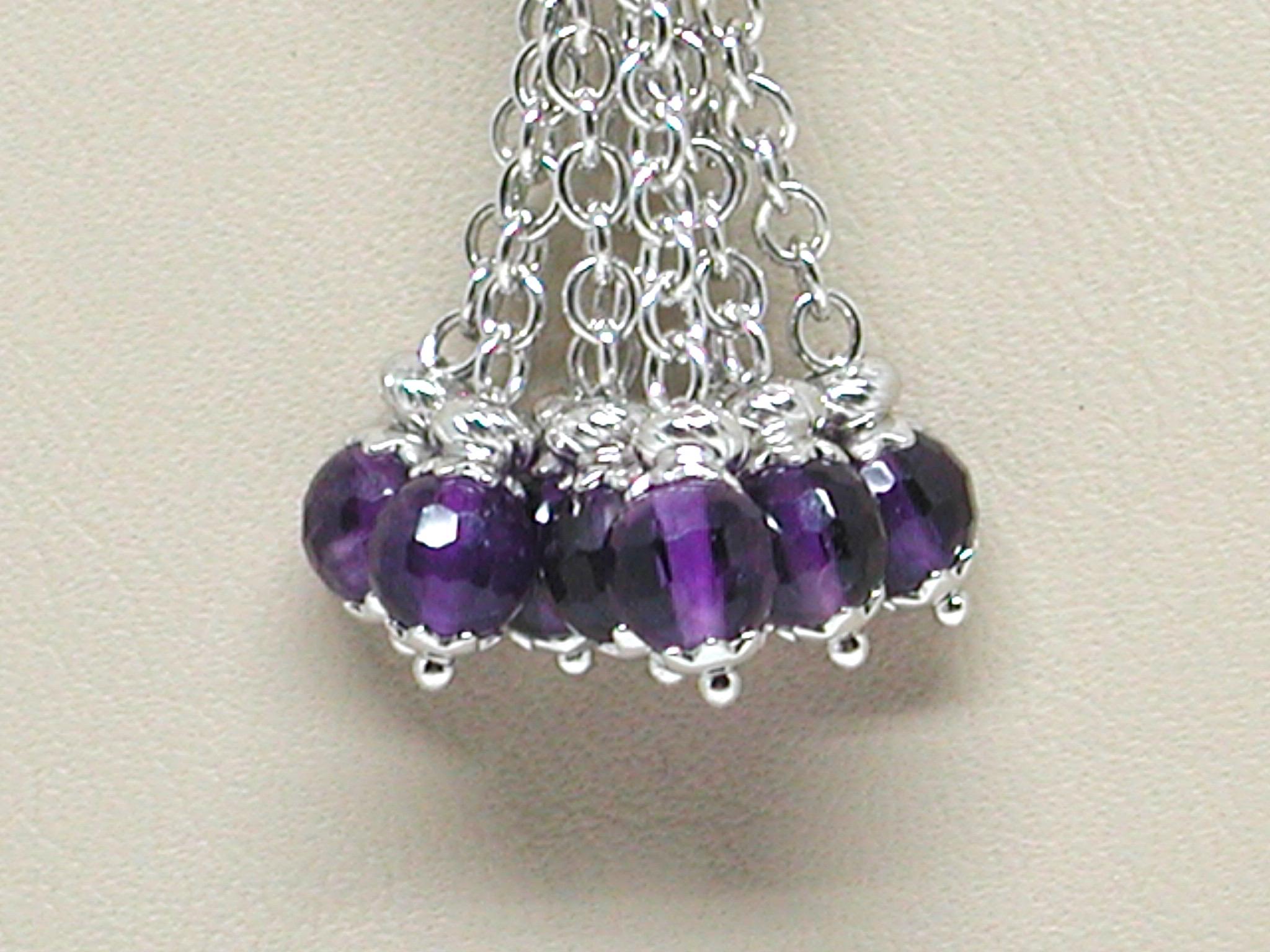 Contemporary 18.70 Carat White Gold Amethyst Necklace Pendant For Sale