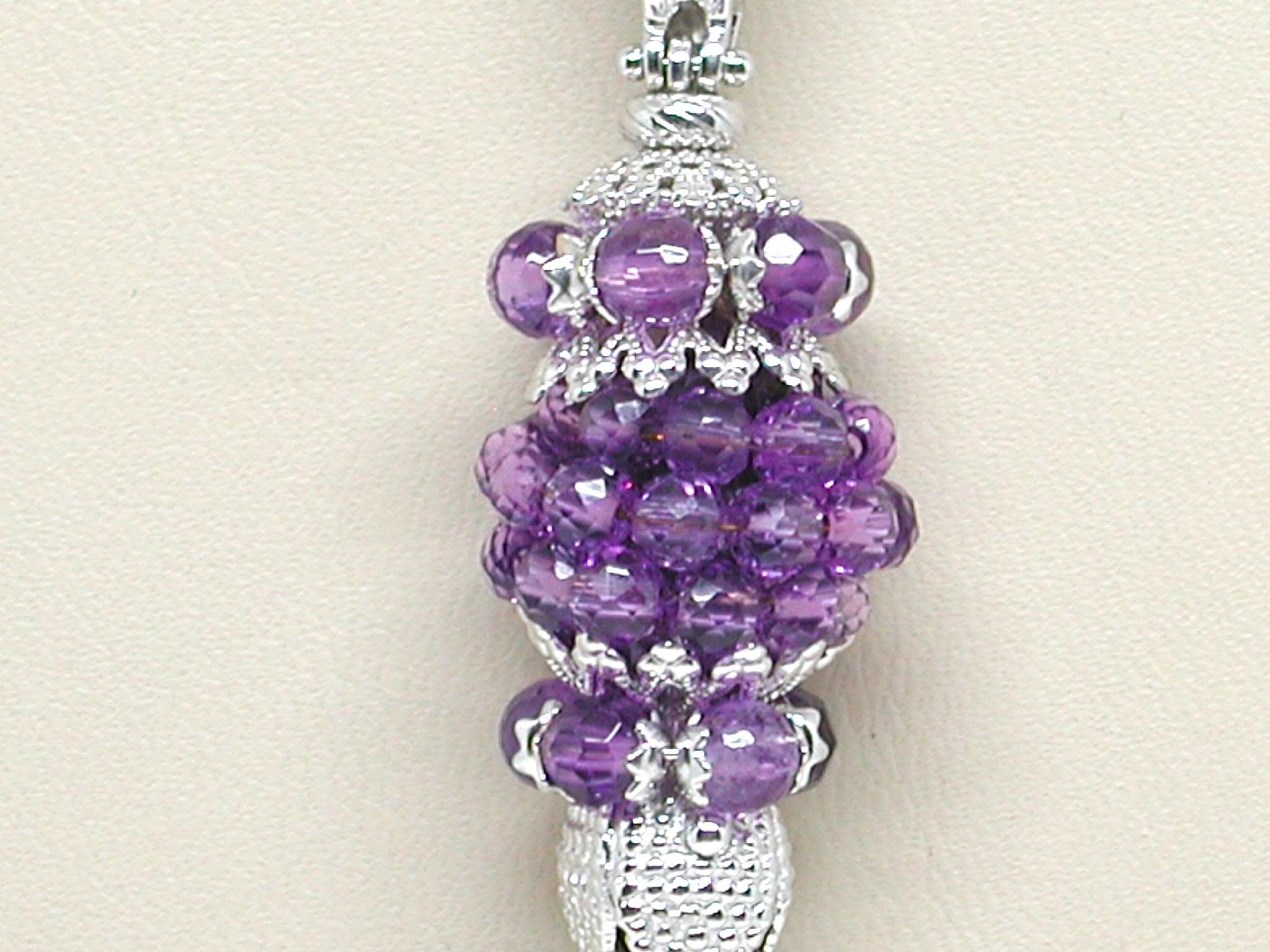 18.70 Carat White Gold Amethyst Necklace Pendant In New Condition For Sale In Antwerp, BE